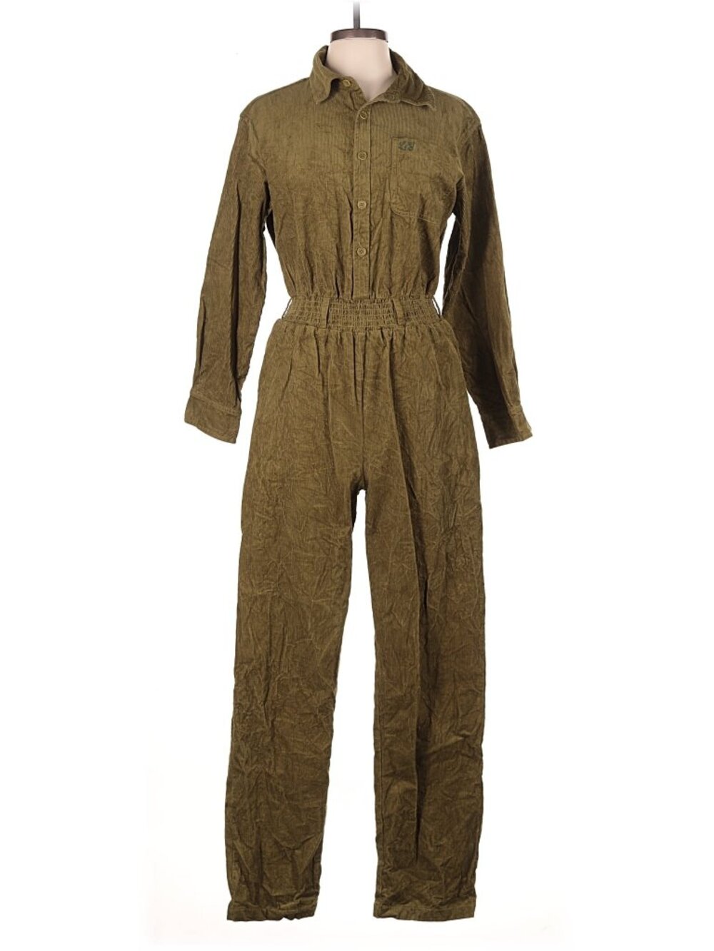 Lucy & Yak Carmen Jumpsuit Olive Green UK 12 / US 8 EUC Organic Cotton